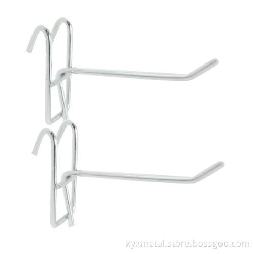 Silver Tone Grid Wall Bracket Clothes Towels Hanger Display Hooks